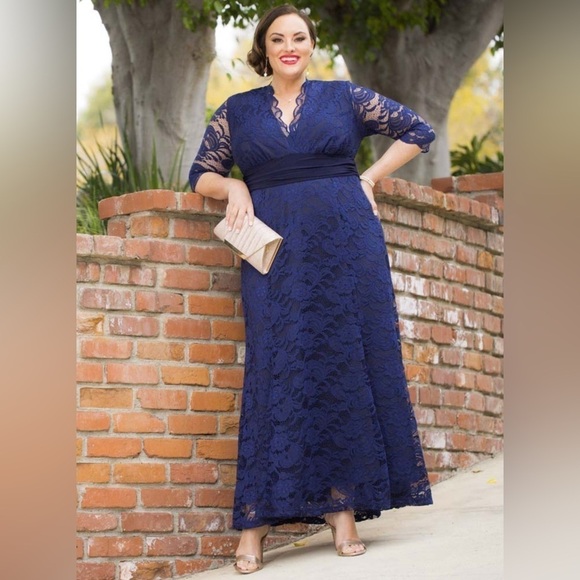 NWT Kiyonna blue lace dress size 3X - Picture 2 of 8